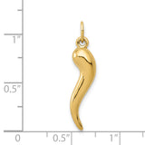 14k 3-D Italian Horn Charm C3040