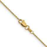 14K 26 inch .9mm Diamond-cut Round Open Link Cable with Lobster Clasp Chain PEN326