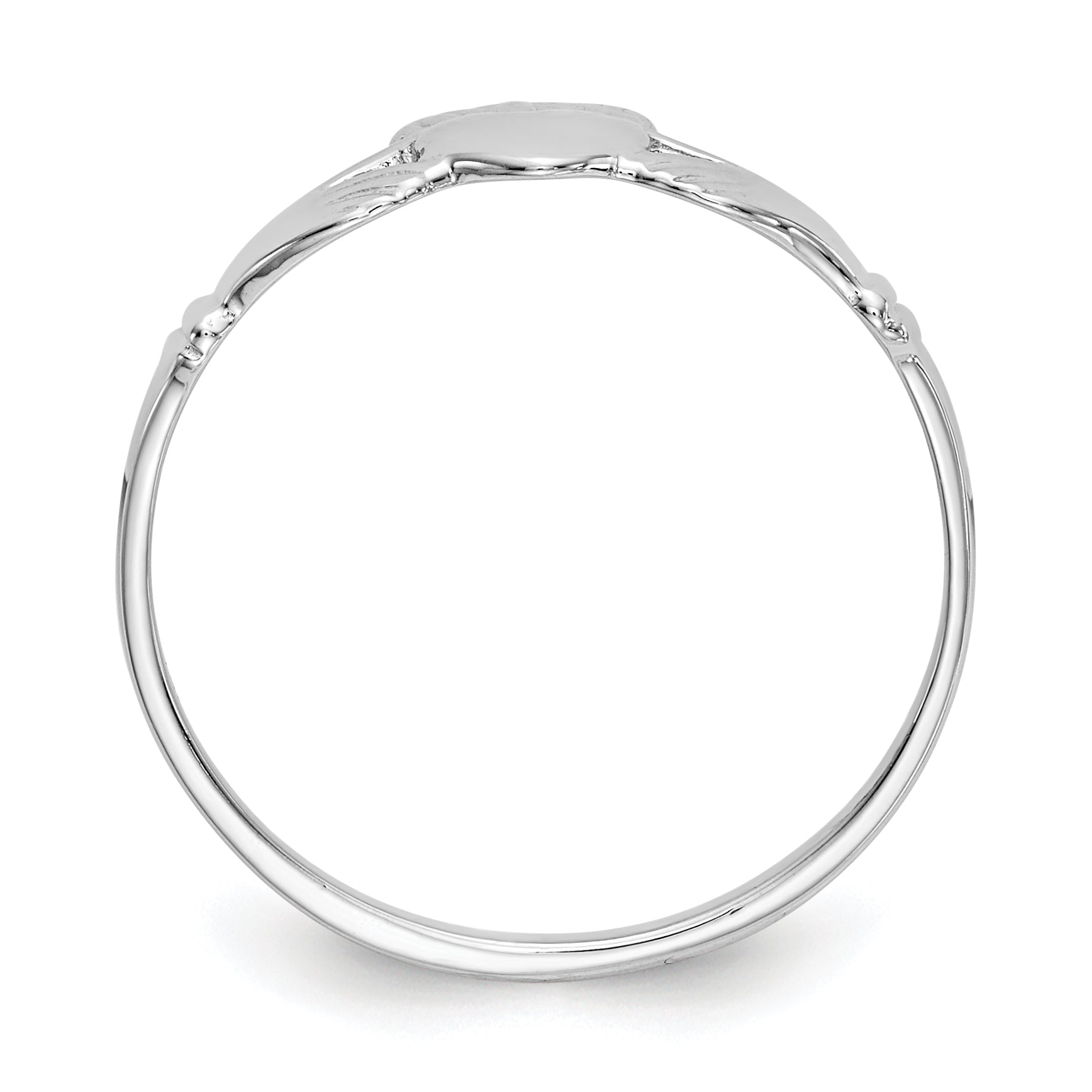 14k White Gold Ladies Claddagh Ring D3106