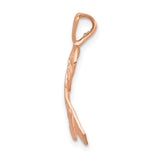 14k Rose Gold Diamond-cut Awareness Ribbon Pendant C903