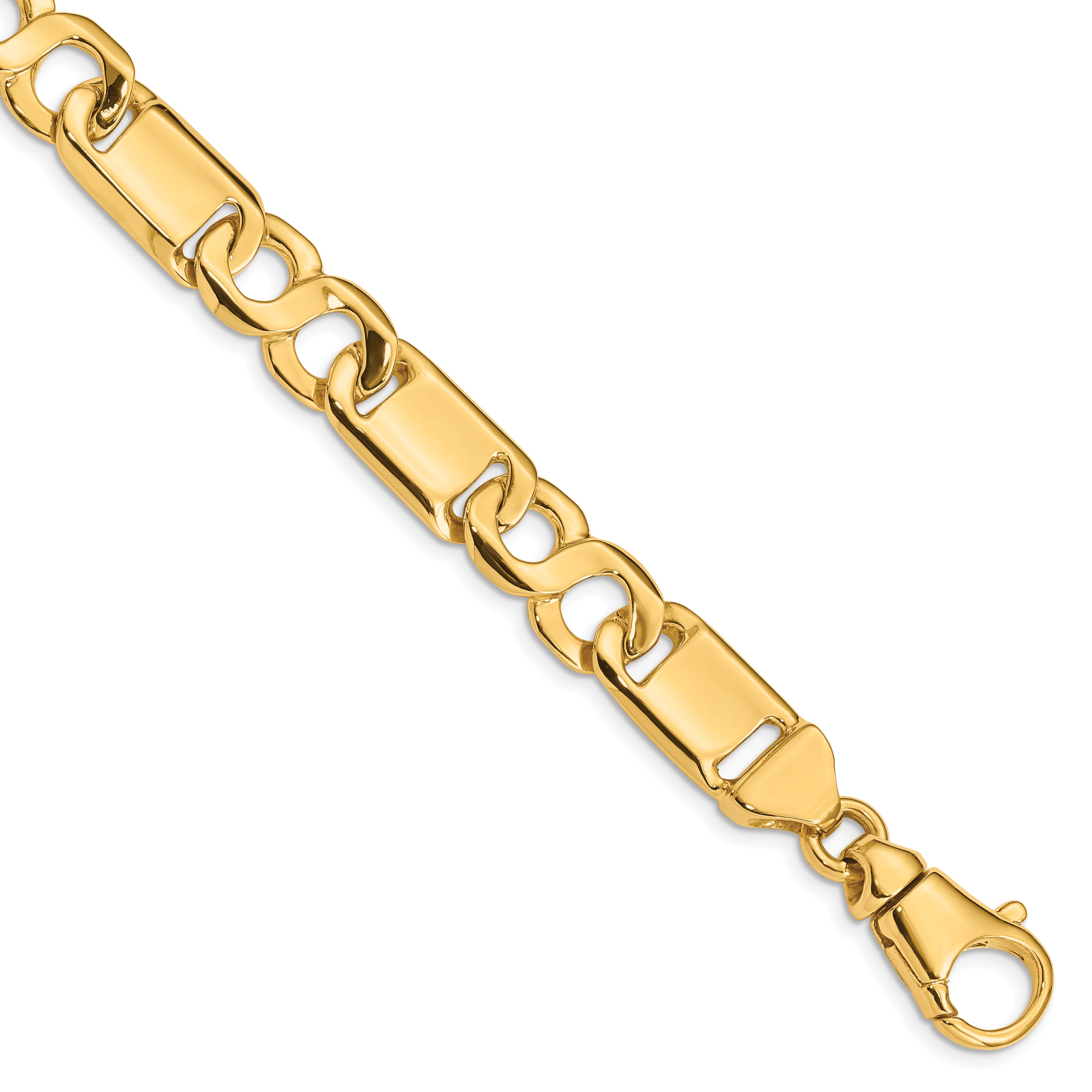 14K 20 inch 10.4mm Hand Polished Fancy Link with Fancy Lobster Clasp Chain LK412