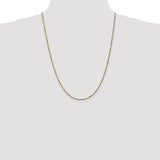 14K 10 inch  1.8mm Diamond-cut Milano Rope with Lobster Clasp Anklet MIL030