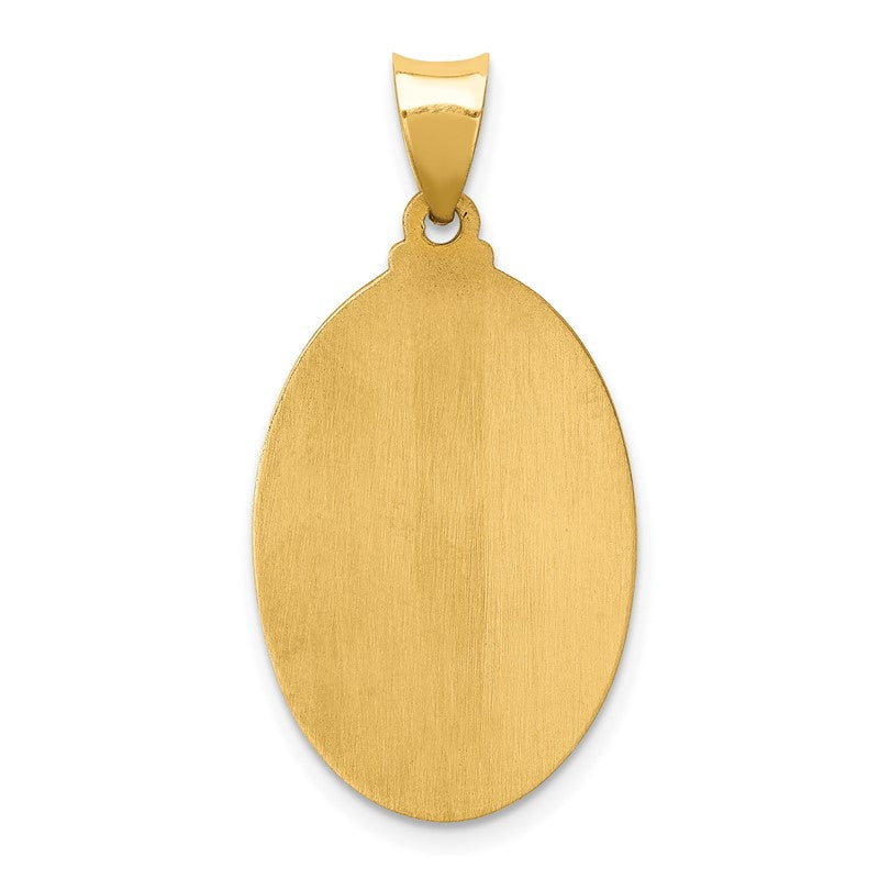 14k Polished and Satin Hollow St Jude Thaddeus Medal Oval Pendant XR1351