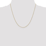 14K 26 inch .9mm Diamond-cut Round Open Link Cable with Lobster Clasp Chain PEN326