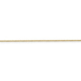 14K 26 inch .9mm Diamond-cut Round Open Link Cable with Lobster Clasp Chain PEN326