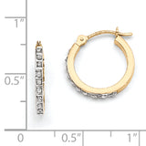 14k Diamond Fascination Diamond Dust/Accent 1x15mm Round Hoop Earrings DF172