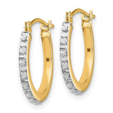 14k Diamond Fascination Diamond Dust/Accent 1x15mm Round Hoop Earrings DF172