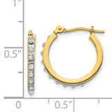 14k Diamond Fascination Diamond Dust/Accent 1x15mm Round Hoop Earrings DF172