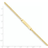 14k Polished Semi-Solid Chain/Solid Plate Cuban Link 25.5x5mm Plate 7 inch ID Bracelet DCID106