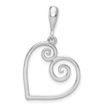 14K White Gold Swirl Heart Pendant YC1215