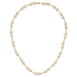14k 6-7mm White Near-Round Freshwater Cultured Pearl Beaded 18 inch Necklace XF557