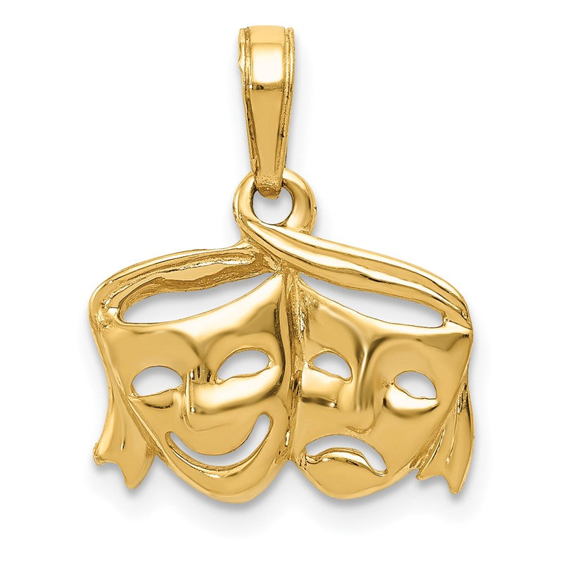 14k Polished Open-Backed Comedy/Tragedy Pendant K4945
