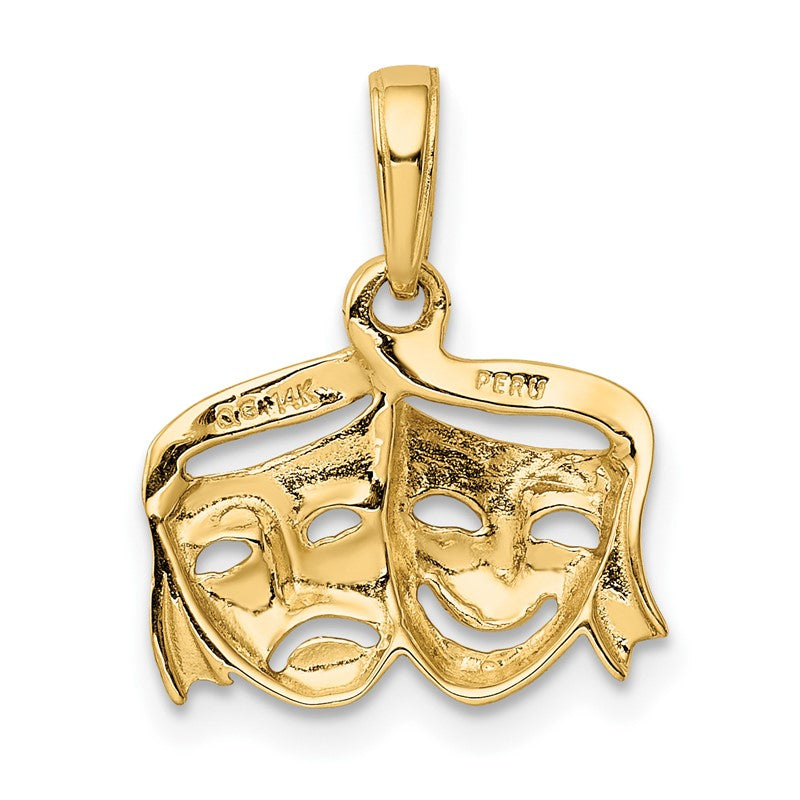 14k Polished Open-Backed Comedy/Tragedy Pendant K4945