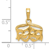 14k Polished Open-Backed Comedy/Tragedy Pendant K4945