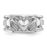14k White Gold Claddagh Band K565