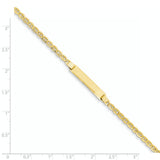 14k Polished Semi-Solid Chain/Solid Plate Anchor Link 25.5x5mm Plate 7 inch ID Bracelet DCID105