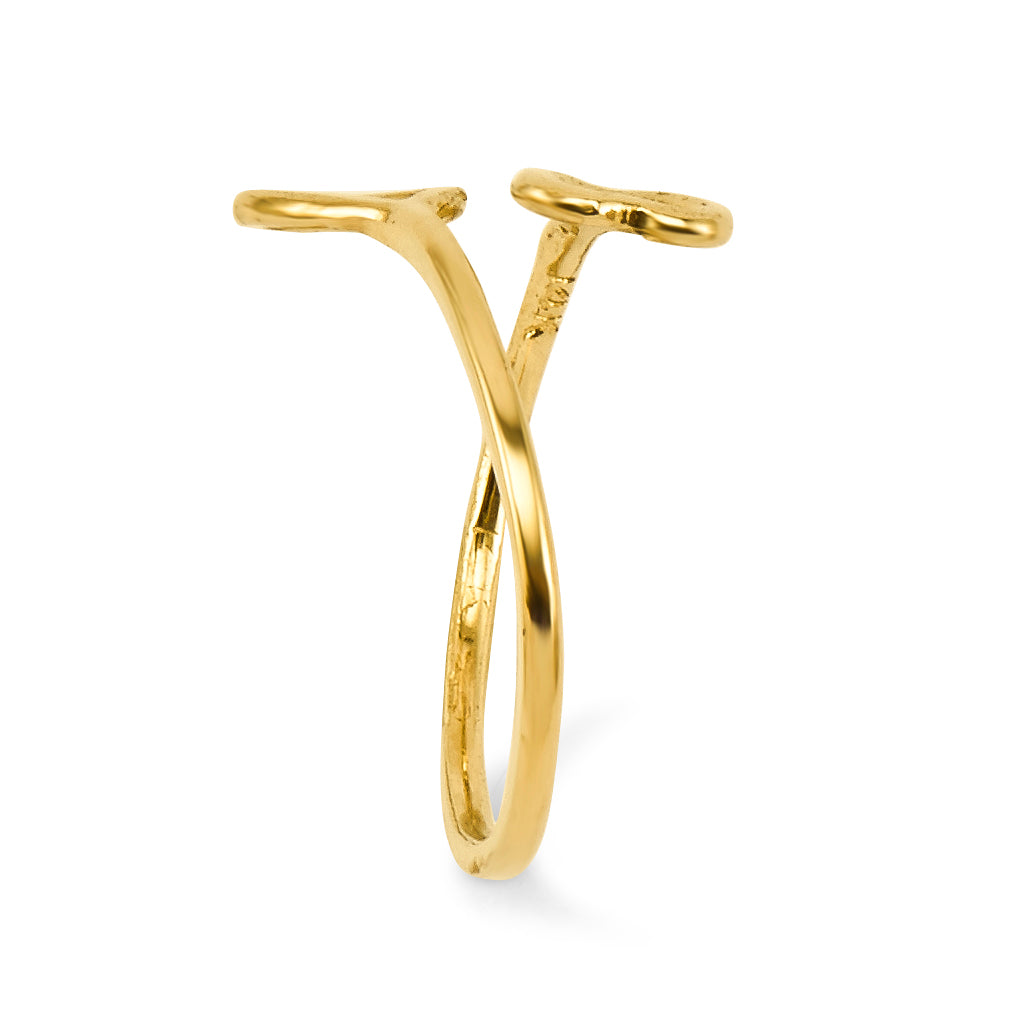 14k Double Heart Toe Ring K2032