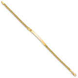 14k Polished Solid Chain/Solid Plate Two-Strand Rope 41x5mm Plate 7 inch ID Bracelet 012SD