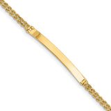 14k Polished Solid Chain/Solid Plate Two-Strand Rope 41x5mm Plate 7 inch ID Bracelet 012SD