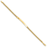 14k Polished Solid Chain/Solid Plate Two-Strand Rope 41x5mm Plate 7 inch ID Bracelet 012SD