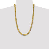 14K 26 inch 8.5mm Flat Beveled Curb with Lobster Clasp Chain FBU220