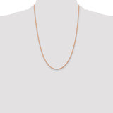 14K Rose Gold 10 inch 2mm Diamond-cut Rope with Lobster Clasp Anklet 016R