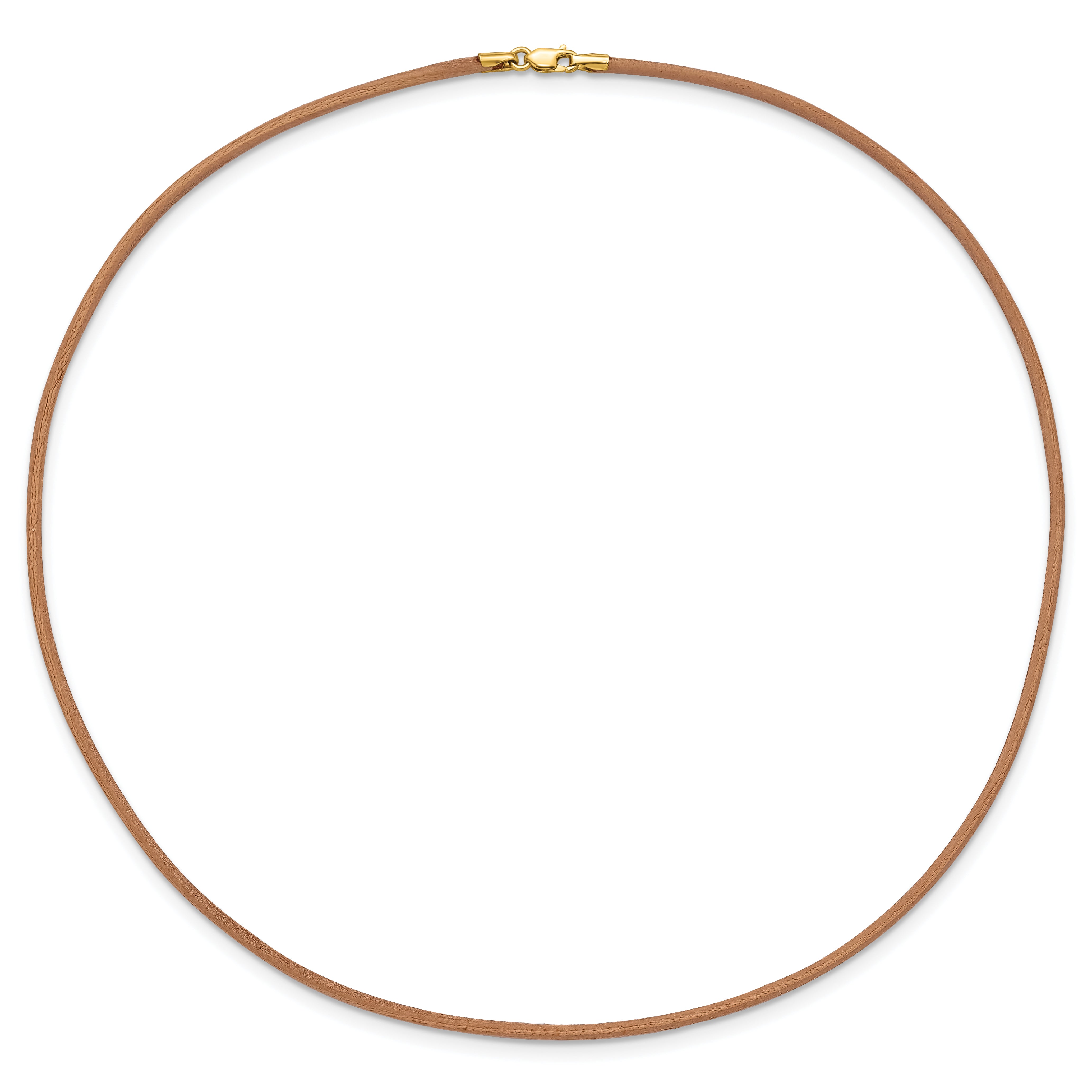 14k Yellow Clasp 2mm 16 inch Natural Leather Cord Necklace XG263