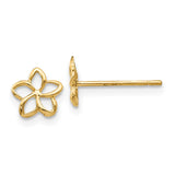 14k Cut-out Plumeria Post Earrings TM734