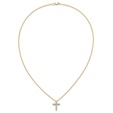 14k White Gold 1/4 carat Diamond Cross Pendant 18 inch Necklace PM1000