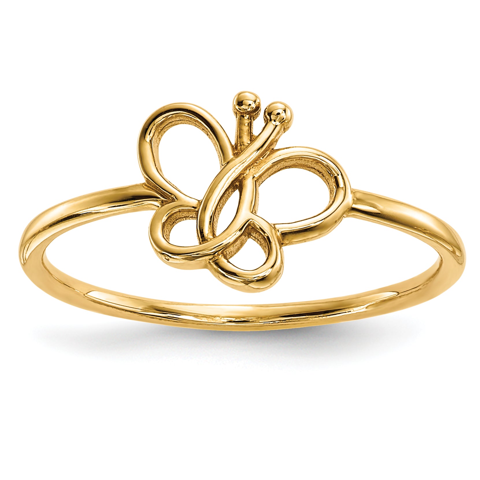 14k Polished Butterfly Ring R629