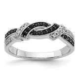 14k White Gold with Black Rhodium 1/4 carat White and Blue Diamond Swirl Ring RM5680