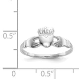 14k White Gold Ladies Claddagh Ring D3106