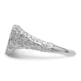 14k White Gold 8.0x9.0mm Open Back Heart Signet Ring RS594