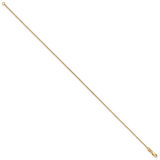 14K 10 inch 1.4mm Forzantine Cable with Lobster Clasp Anklet PEN328
