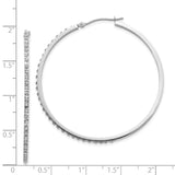 14k White Gold Diamond Fascination Diamond Dust/Accent 2x49mm Round Hoop Earrings DF114