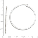 14k White Gold Diamond Fascination Diamond Dust/Accent 2x49mm Round Hoop Earrings DF114