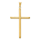 14k 3-D Polished Hollow Cross Pendant K3609