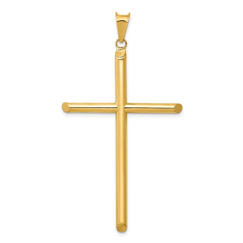 14k 3-D Polished Hollow Cross Pendant K3609