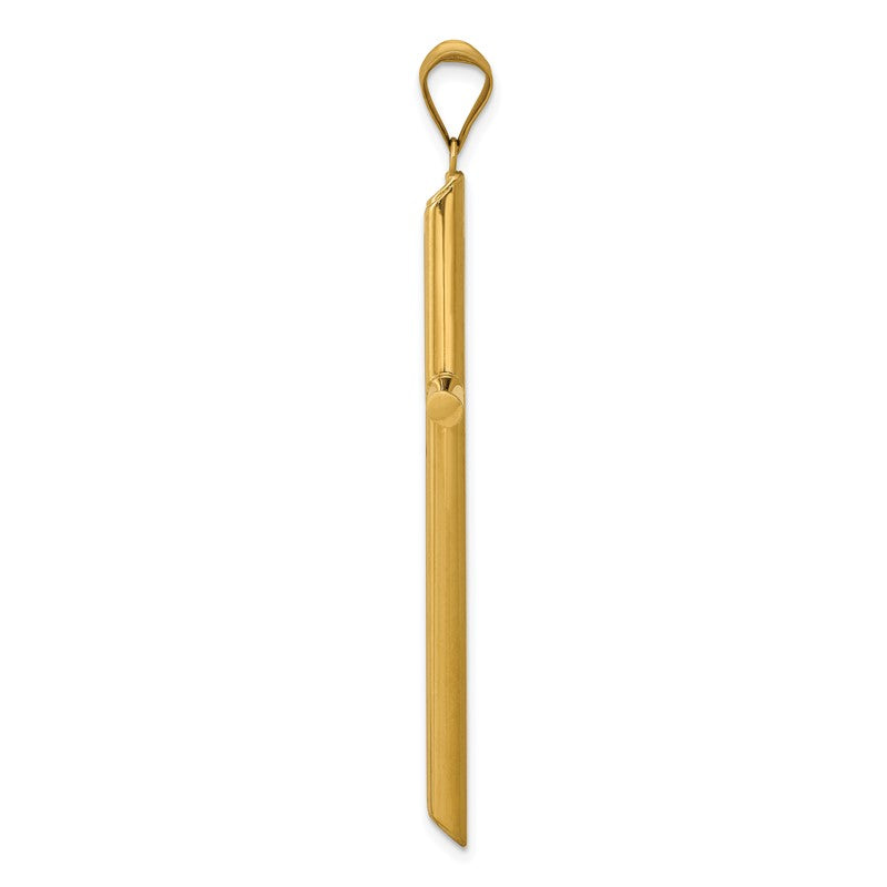 14k 3-D Polished Hollow Cross Pendant K3609