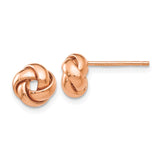 14k Rose Gold 8mm Polished Love Knot Post Earrings TL943R