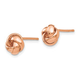 14k Rose Gold 8mm Polished Love Knot Post Earrings TL943R