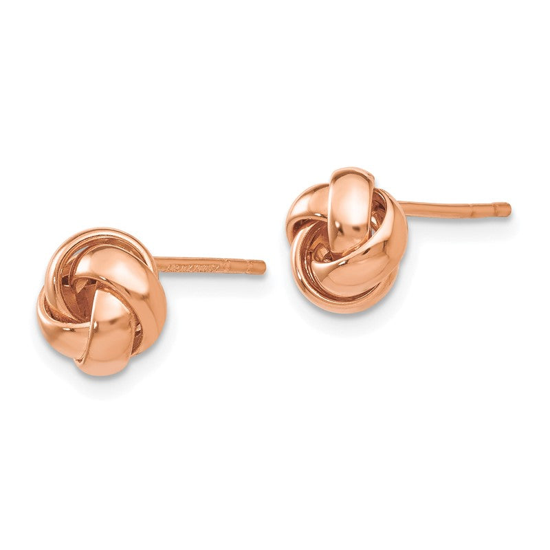 14k Rose Gold 8mm Polished Love Knot Post Earrings TL943R