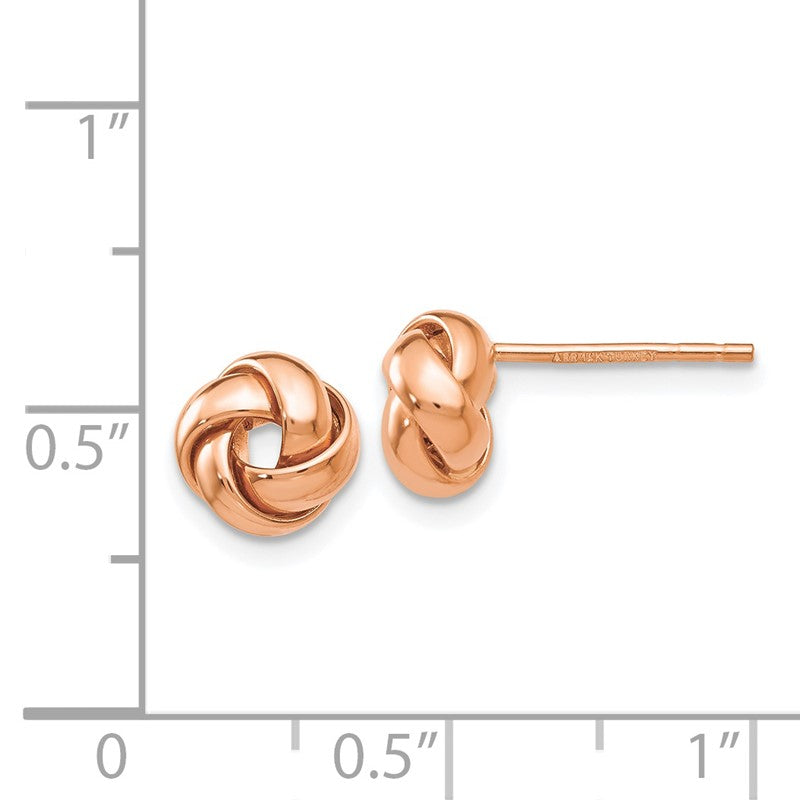 14k Rose Gold 8mm Polished Love Knot Post Earrings TL943R