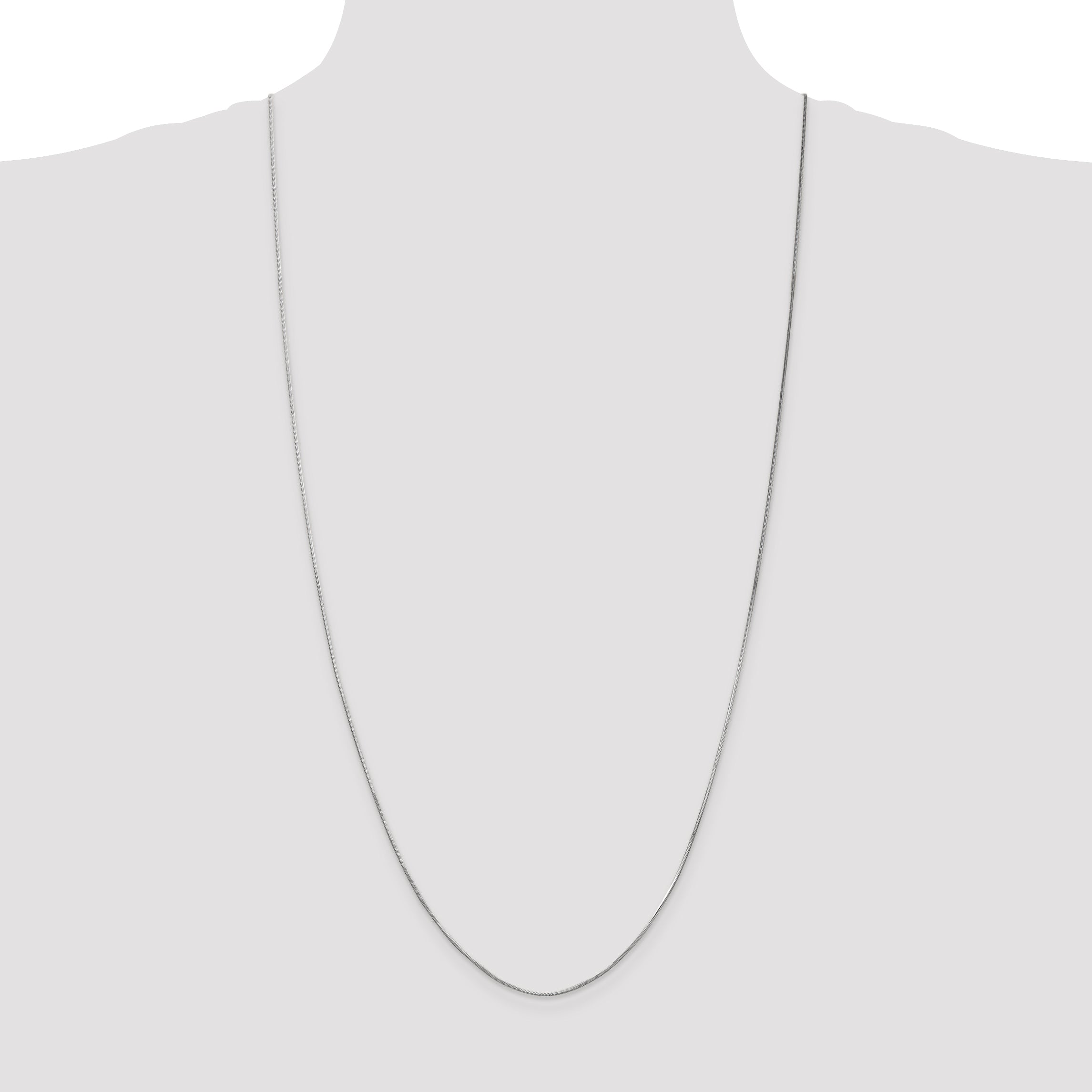 14K White Gold 10 inch 1mm Octagonal Snake with Lobster Clasp Anklet WOS100