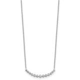 14k White Gold 1/4 carat Diamond Bezel-set Curved Bar 18 inch Necklace PM1005