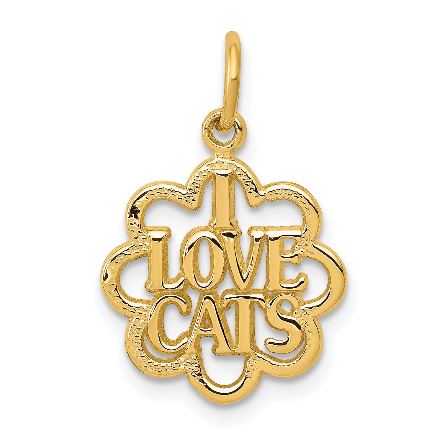 14k I LOVE CATS Charm C1887