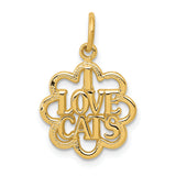 14k I LOVE CATS Charm C1887