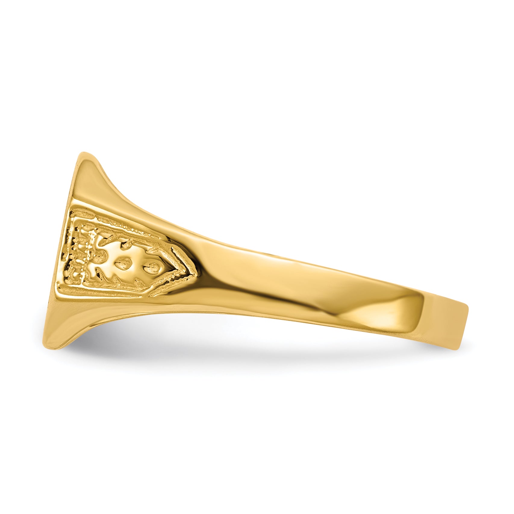 14k 11.0x9.0mm Closed Back Signet Ring RS343