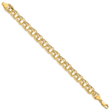 14k 9.5mm Hollow Double Link 7.25 inch Charm Bracelet SSD5
