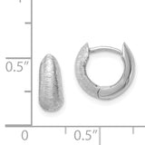 14K White Gold Textured Hoop Earrings TL1133